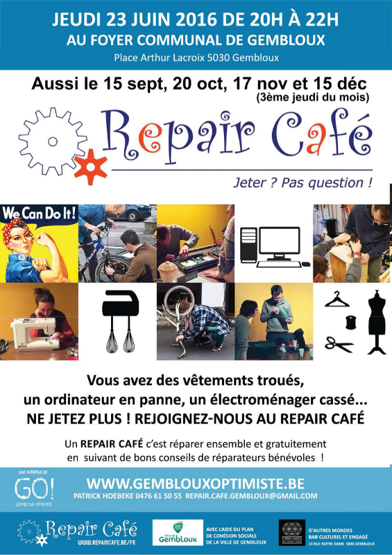 Affiche Repair Café Gembloux 2016