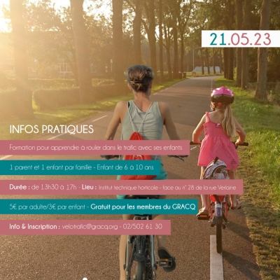 Formation GRACQ Kids - A vélo avec mon enfant - 21 MAI 2023